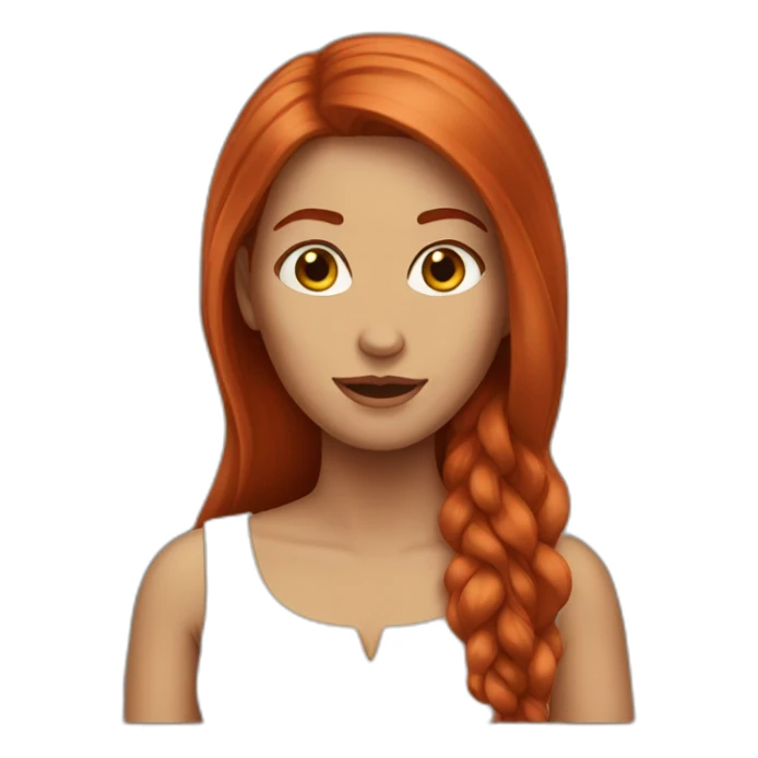 womam with long redhair surprise sticker