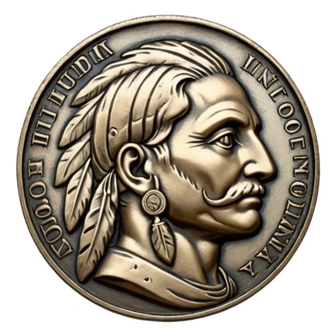 Detailed hobo Indian nickel sticker