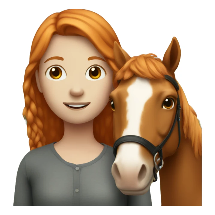 Ginger girl with a horse  sticker