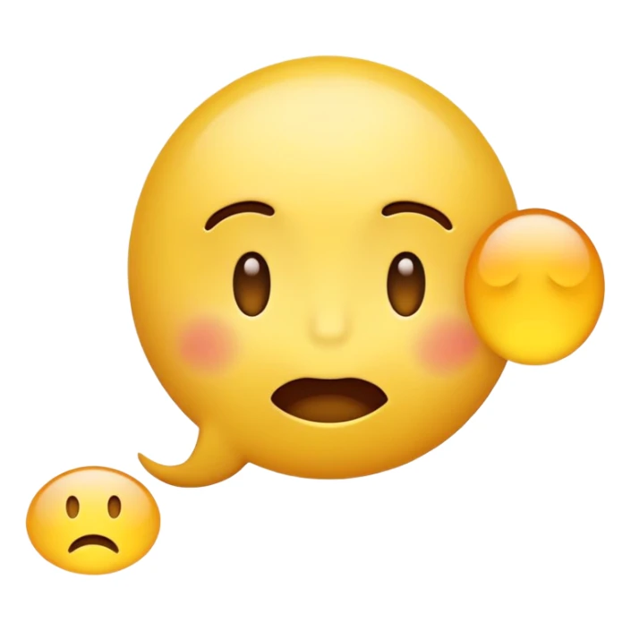 A yellow emoji face with wide open mouth mid-speech, eyes slightly rolling or annoyed, and several small speech bubbles or lines coming out from the mouth, showing nonstop talking. sticker