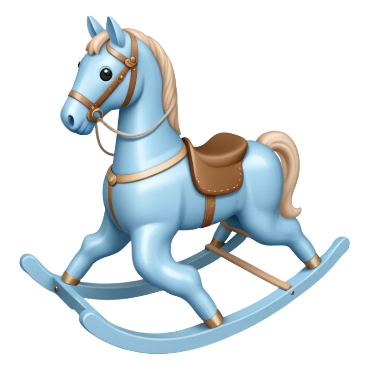 Pastel blue rocking horse toy sticker