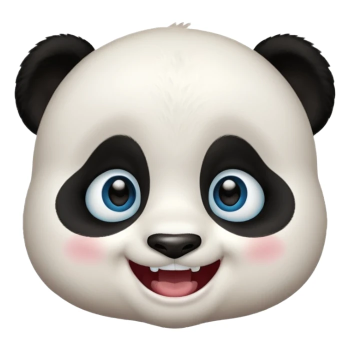 Baby girl blue eyed panda laughing sticker