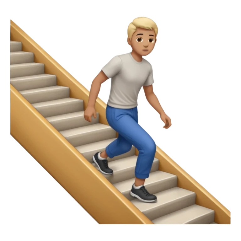 stairs with a person climbing upward sticker