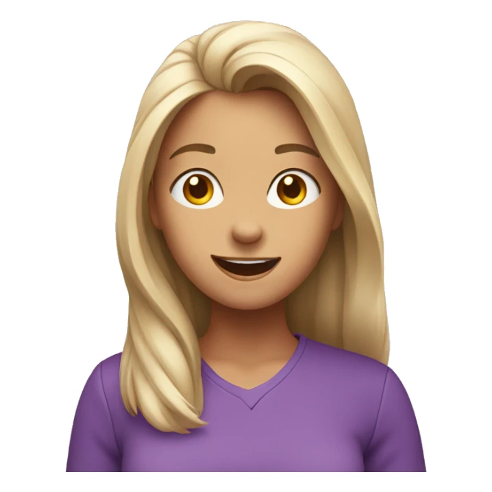 women wearing a purple shirt and is excited sticker