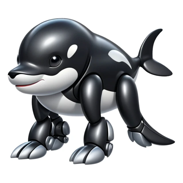 black tubby orca robodog sticker
