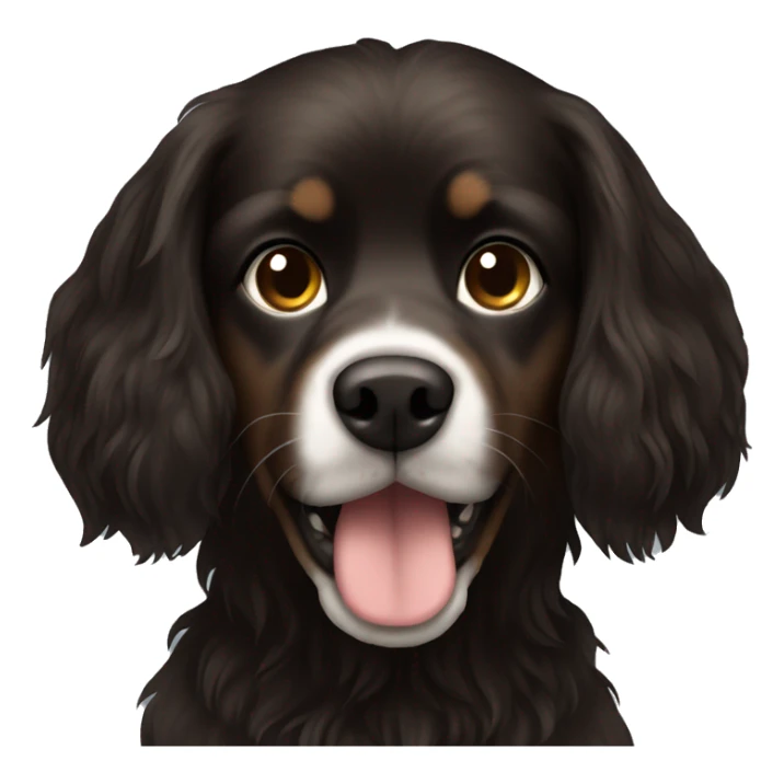 Dark brown and black long hair dog  sticker