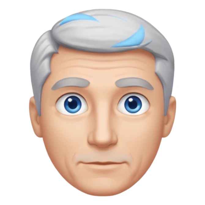 Avatar pic male gray hair blue eyes clean shaven sticker