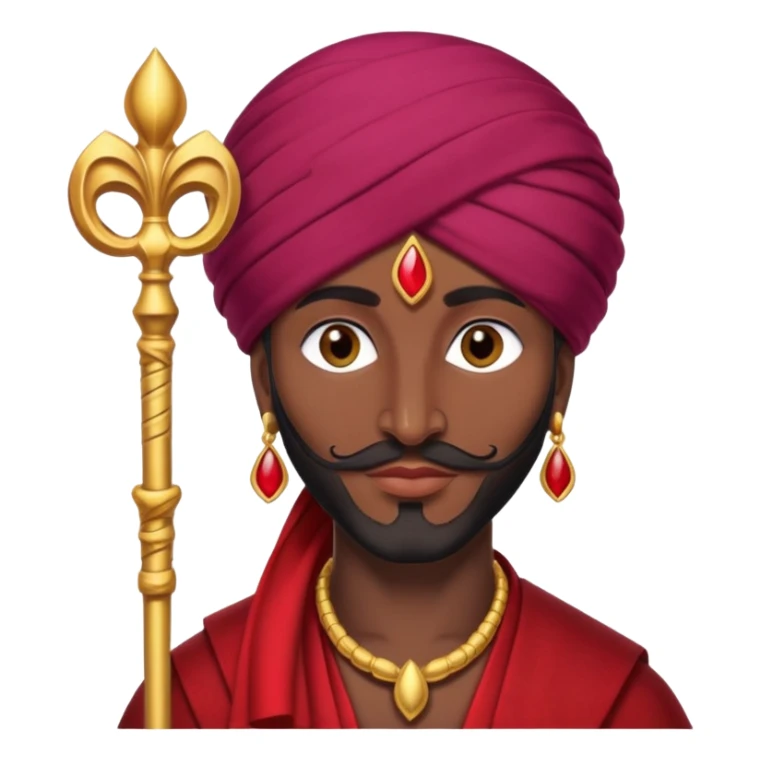 Jafar villain with staff and turban sticker