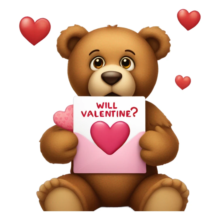 Teddy bear asking someone will you be my valentine sticker