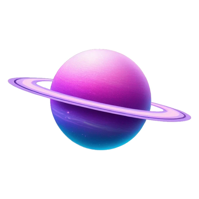 sparkly glittery blue purple and pink gradient planet with a cheesy saturn ring sticker