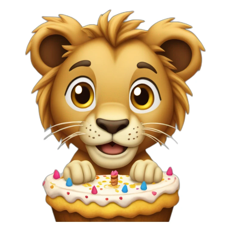 Lion de King jouet avec un gâteau d’anniversaire  sticker