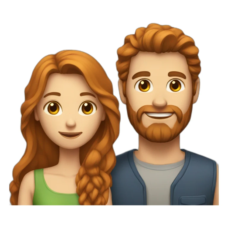 Brown-hair Bearded man and long haired ginger girlfriend  sticker