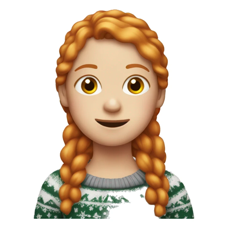 An ginger girl with a dirty Christmas jumper  sticker