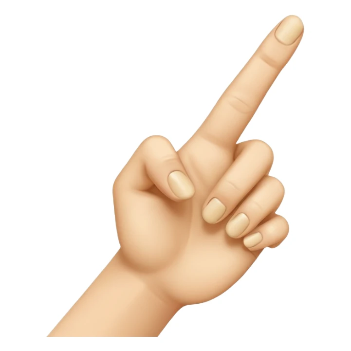“Emoji-style hand making the letter ‘L’, with the index finger slightly curved. Clean, simple design, smooth shapes, neutral skin tone. White or transparent background, high resolution.” sticker