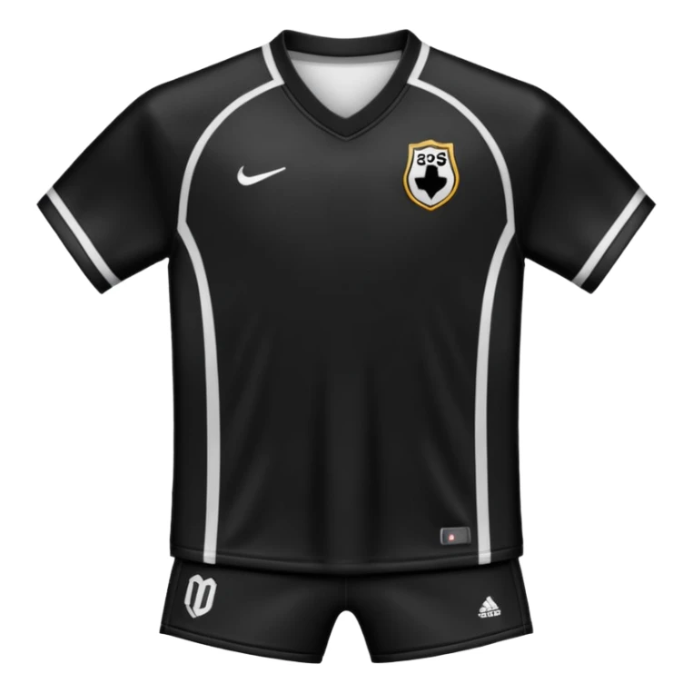 maillot football uni noir sans numéro ni logo sticker