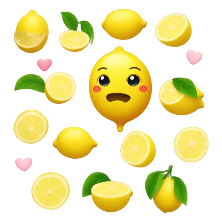 cute lemon with a heart next to it sticker