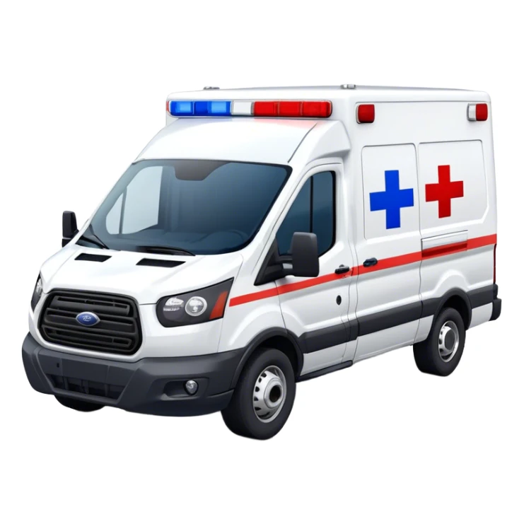 Ambulance - Ford Transit 350 (Model Year: 2021) (Iconic colour: White with red and blue lights) sticker