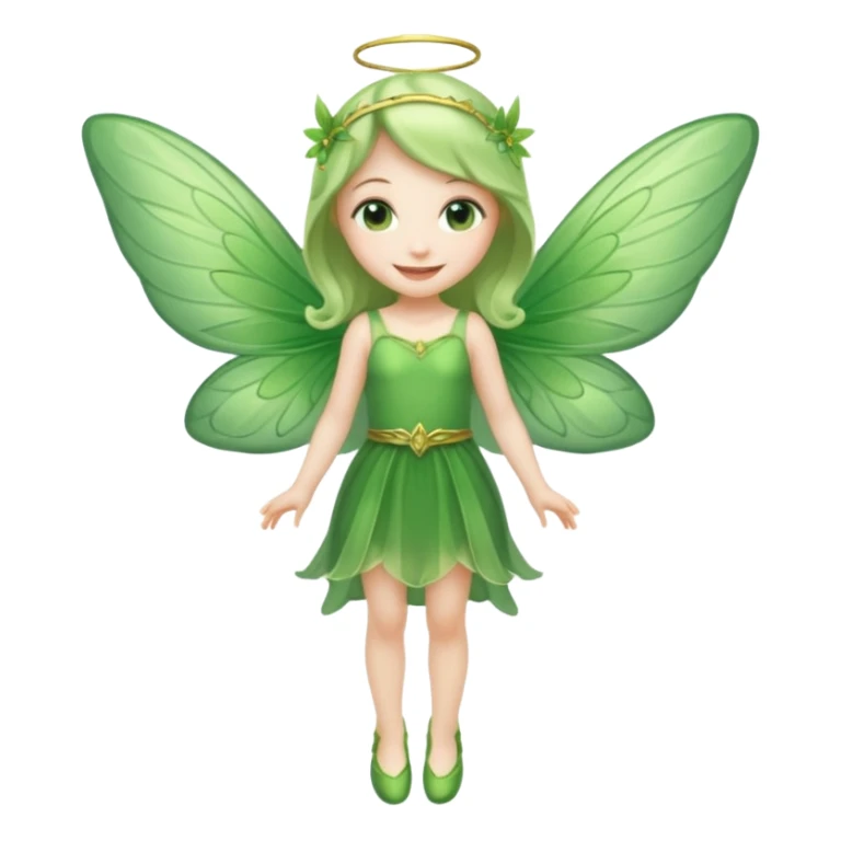 full body of little green fairy sticker