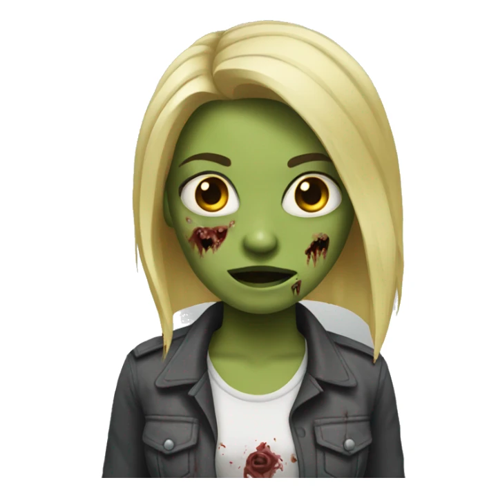 girl zombie with blonde hair short sticker