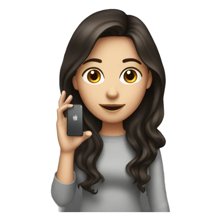 Brunette girl in a iPhone call sticker