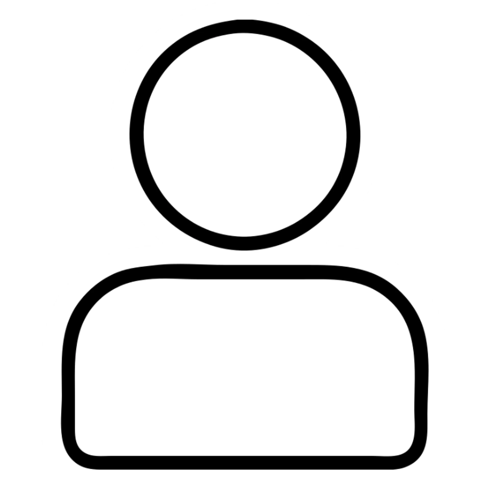 Simple person icon, minimalist human figure sticker