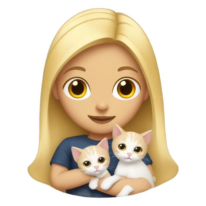 Woman with blonde hair holding kittens sticker