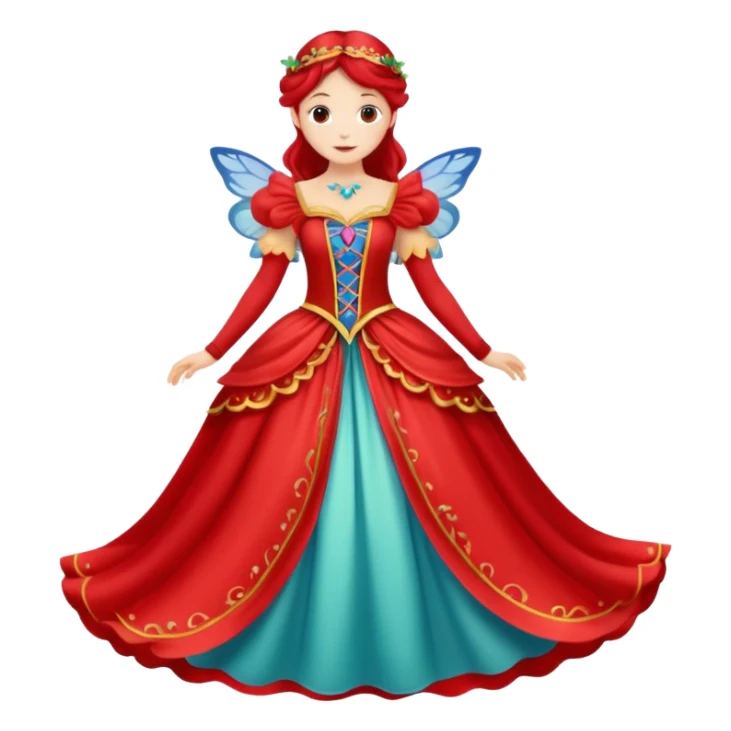 Fairy Tale Costume including red and other colors sticker