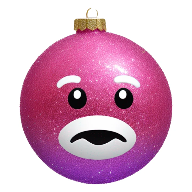 Pink ombre Christmas ornament with glitter  sticker