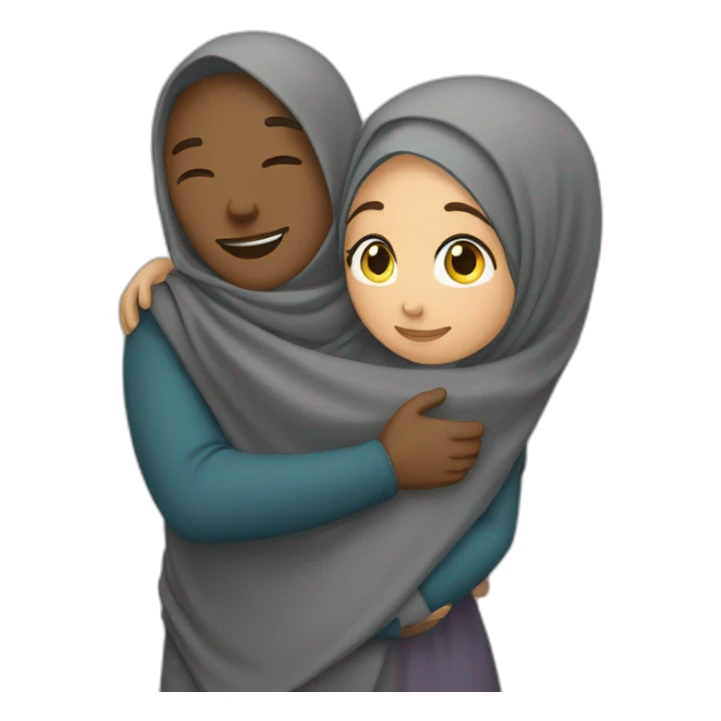 Hijab women and man hug  sticker