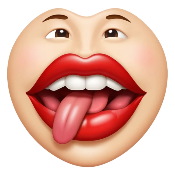 tongue red shiny glossy lips mouth sticker