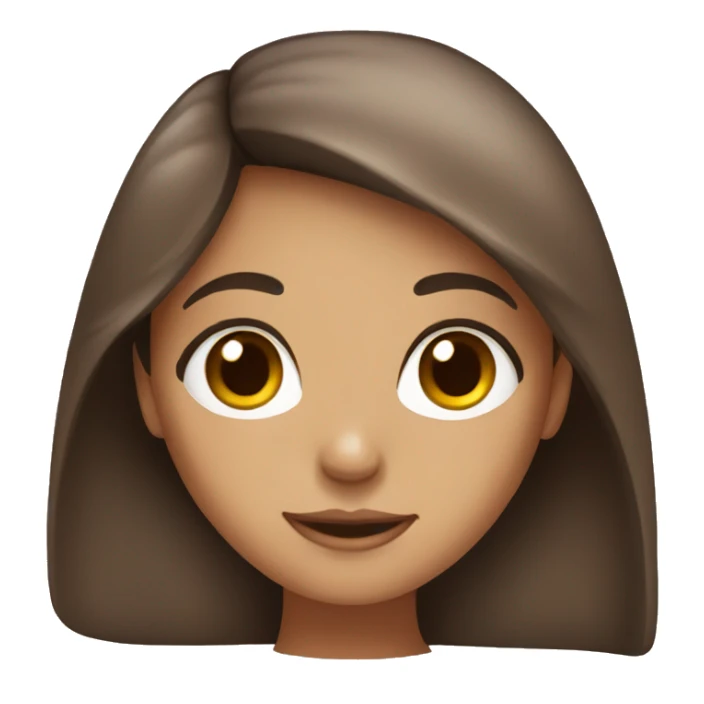 Brown haired girl with brown eyes sticker