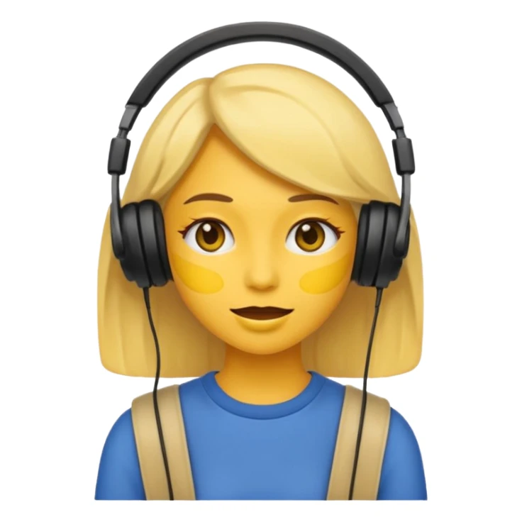 Emoji girl listen song sticker