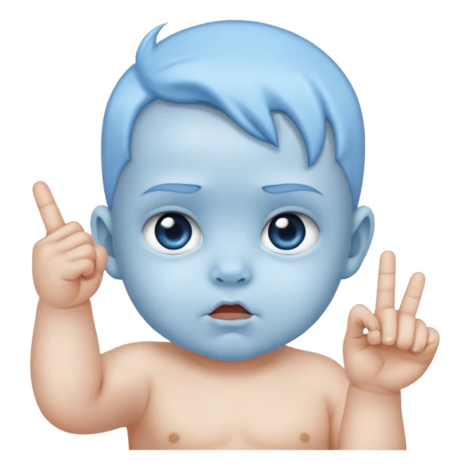 Baby Blue middle finger sticker