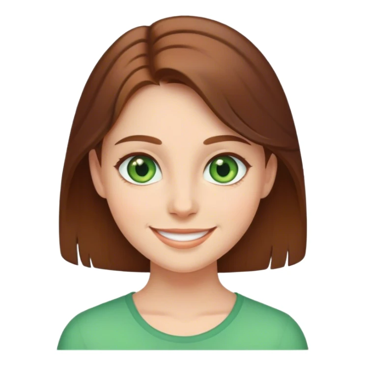 smiling girl with brown hair and green eyes sticker