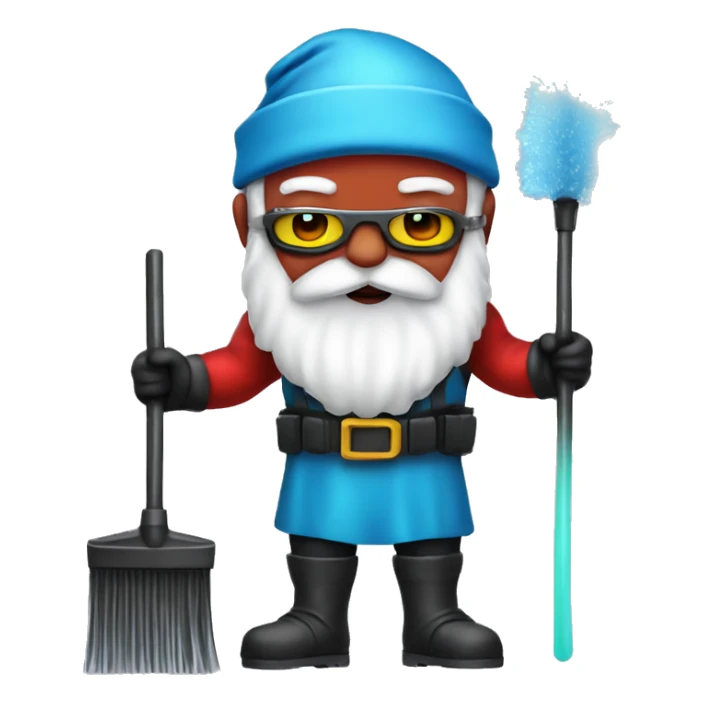 Cyberpunk Santa Claus as a superhero cleaner sticker