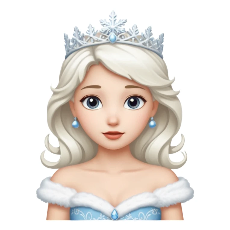 snow princess wearing snow chirsmas clothes looking at the front sticker