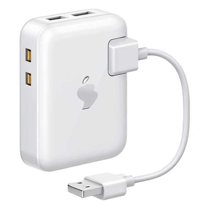 white phone charger sticker