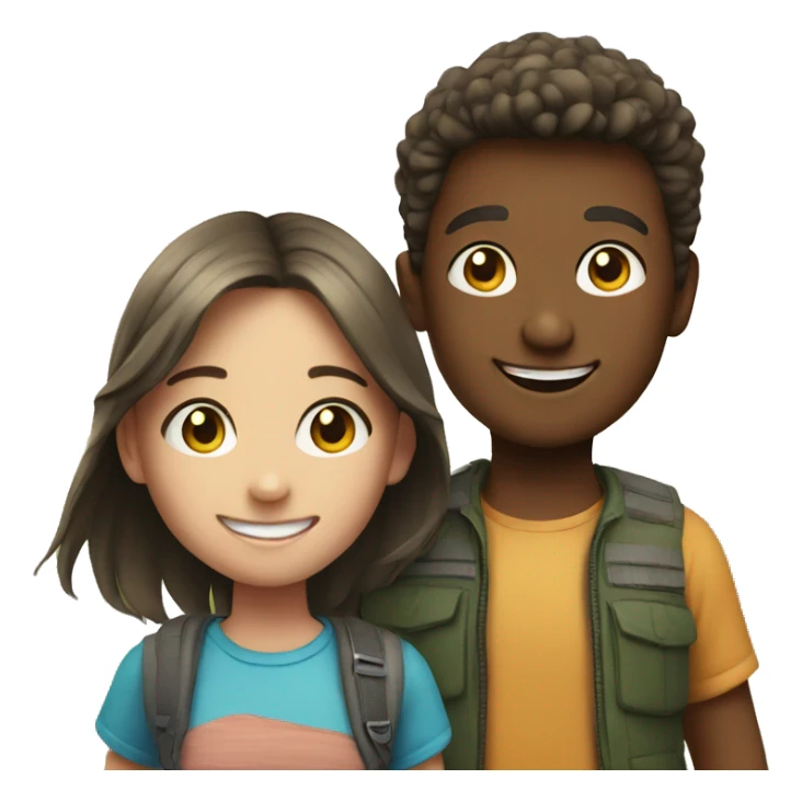smiling girl and boy outdoors sticker