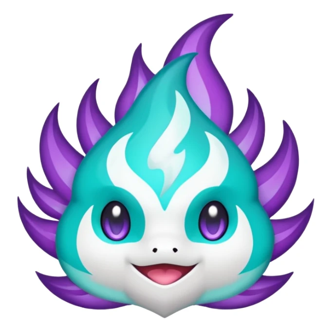 Rappidash pokemon white teal purple sticker