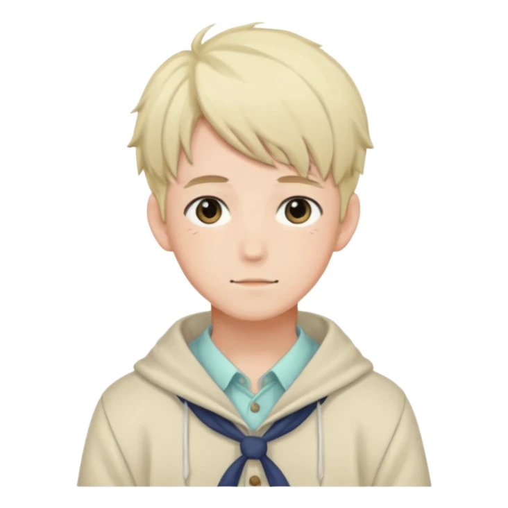 gorgeous-pastel-anime-style- man wearring Cottagecore style  sticker