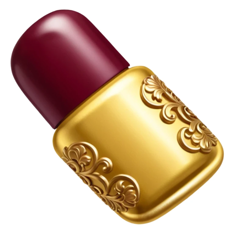 gold and burgundy rococo inflatable puffy nail polish sticker