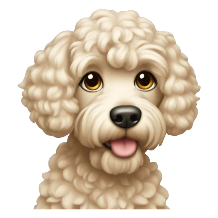 cream cockapoo with short hair sticker