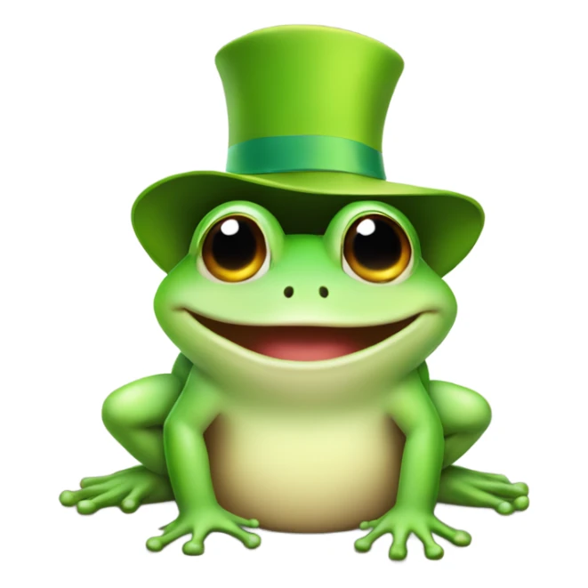 Cute Happy Frog wearing happy new year hat sticker