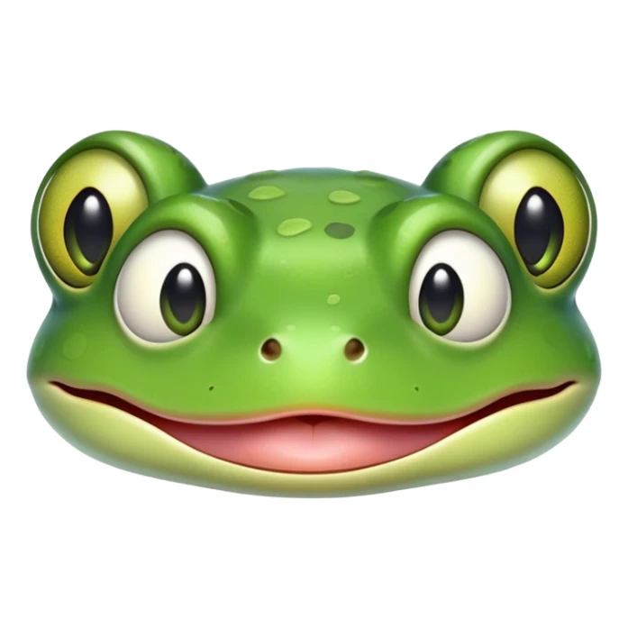 Green frog with its tongue sticking out and cross-eyed, silly expression sticker