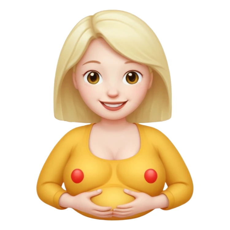 woman with inflated belly sticker