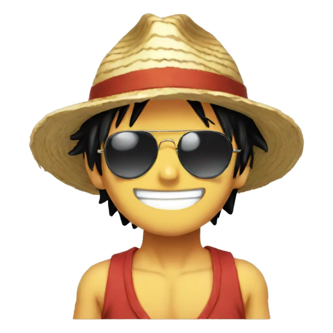 Luffy with sunglasses sticker