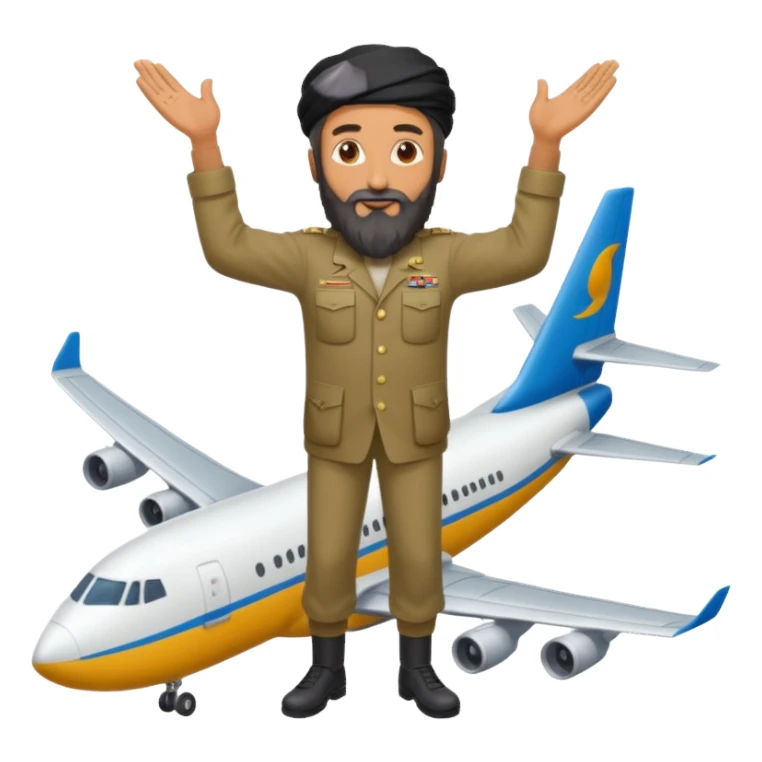 Osama bin Ladin standing on top of a plane with legs sticker