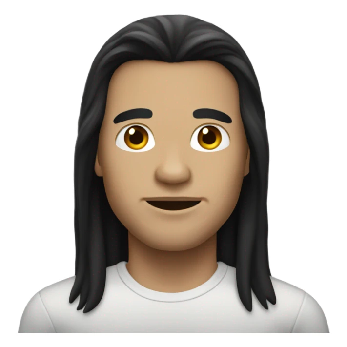 A man with long black hair and light skin. sticker