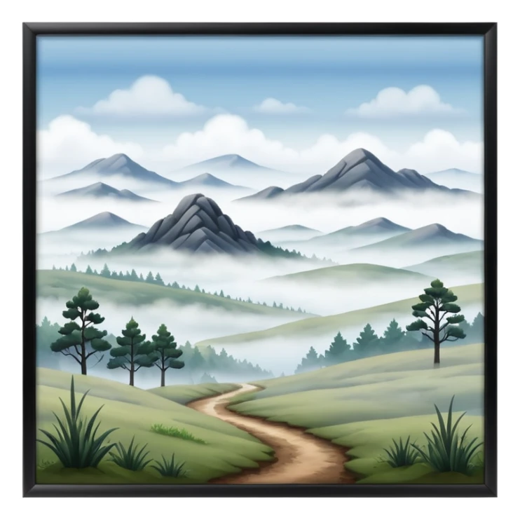 foggy moor environment with foggy mist sky in background sticker