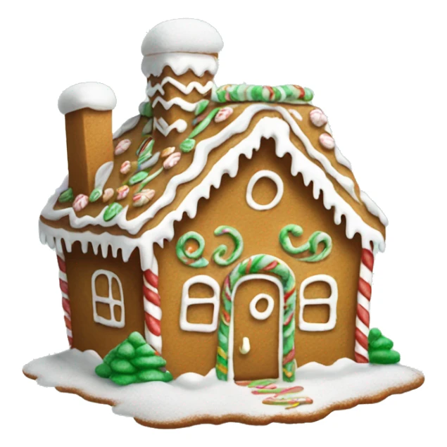 gingerbread house with powdered sugar and green sage  sticker